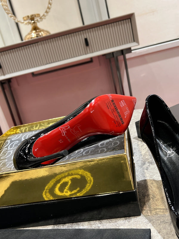 Cl Kate Pump Black Red Patent Calfskin