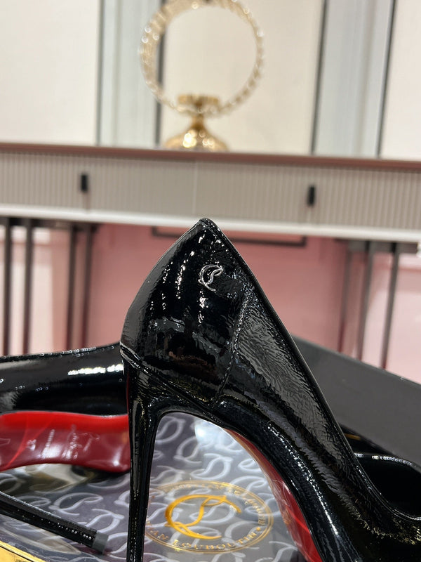 Cl Kate Pump Black Red Patent Calfskin