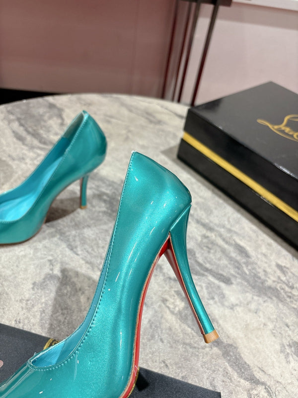 CL Kate Pumps 100mm Blue Shiny Calfskin 345986