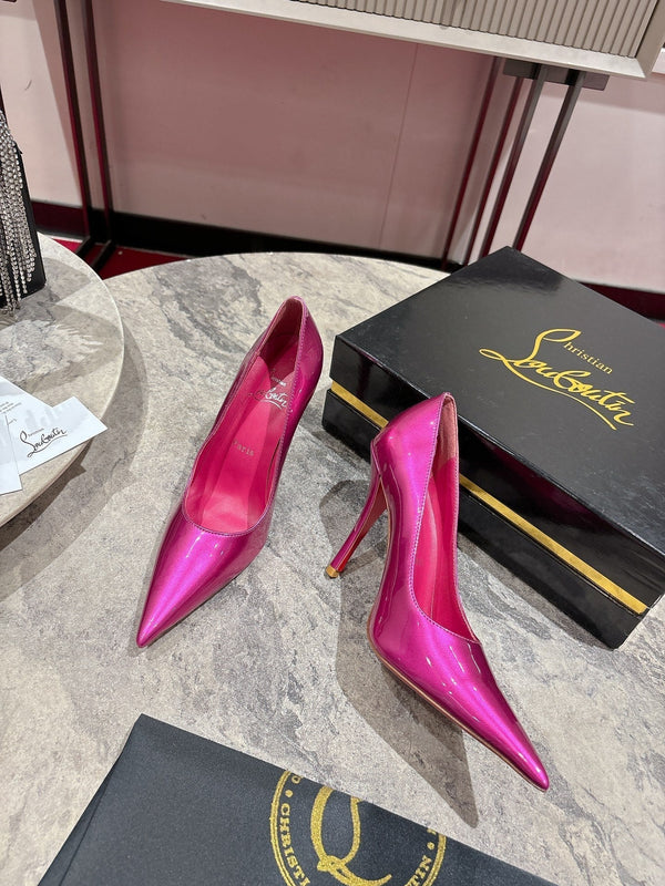 CL Kate Pumps 100mm Pink Shiny Calfskin 345987