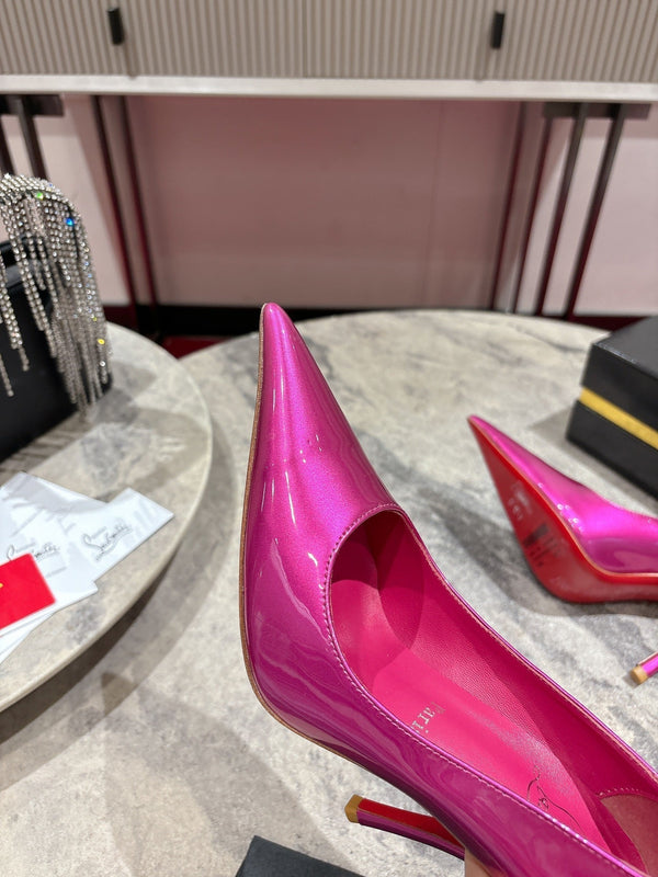 CL Kate Pumps 100mm Pink Shiny Calfskin 345987