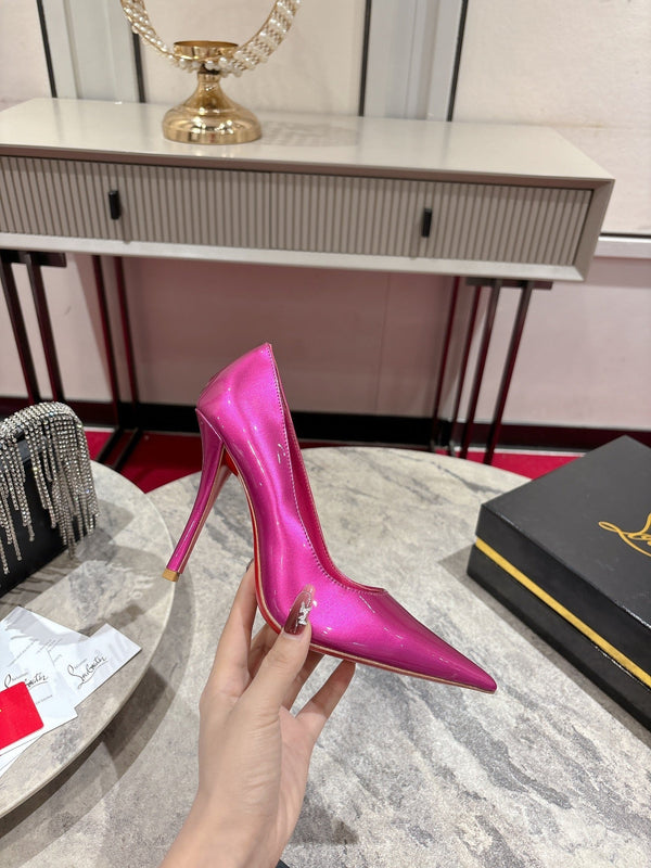 CL Kate Pumps 100mm Pink Shiny Calfskin 345987