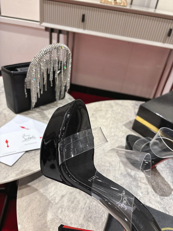 CL Just Nothing Alta 150mm Pelle di vitello verniciata nera