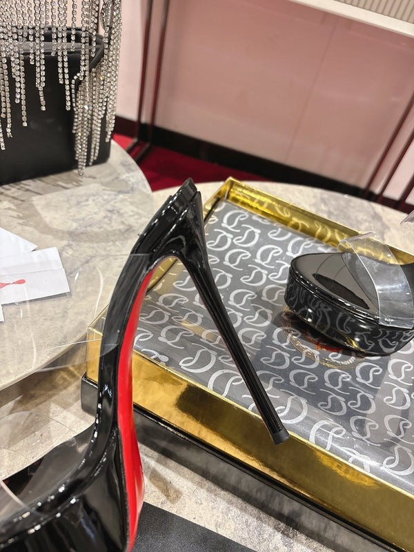 CL Just Nothing Alta 150mm Pelle di vitello verniciata nera