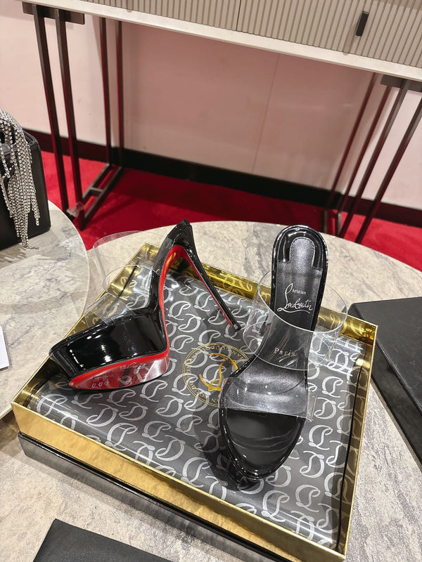 CL Just Nothing Alta 150mm Pelle di vitello verniciata nera