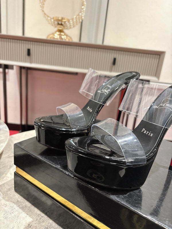 CL Just Nothing Alta 150mm Pelle di vitello verniciata nera