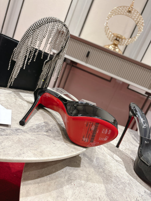 CL Just Nothing Alta 150mm Pelle di vitello verniciata nera