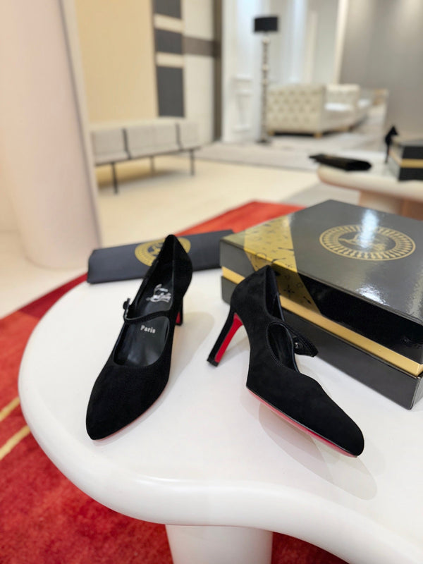 CL Pump 8.5cm Black Suede 825371