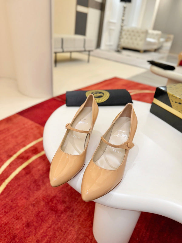 CL Pump 8.5cm Beige Patent Leather 825372
