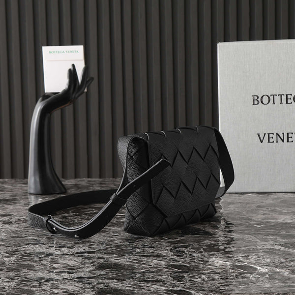 BORSA A TRACOLLA BV 25S DIAGO 25,5 IN PELLE DI BUCCIONE NERA