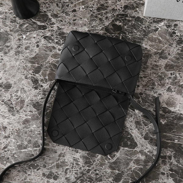 BORSA A TRACOLLA BV 25S DIAGO 25,5 IN PELLE DI BUCCIONE NERA