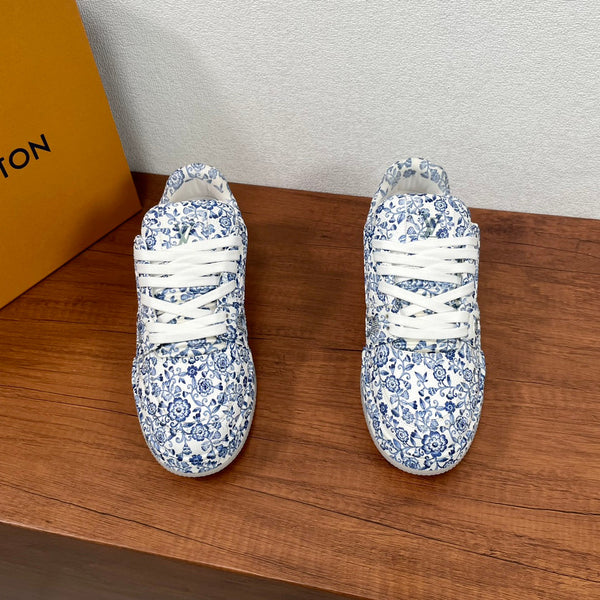 LV TRAINER BLUE MIX WHITE MONOGRAM CALFSKIN