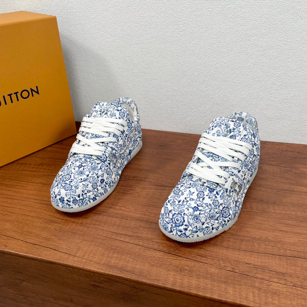 LV TRAINER BLUE MIX WHITE MONOGRAM CALFSKIN