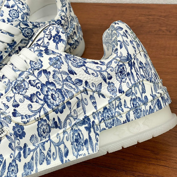 LV TRAINER BLUE MIX WHITE MONOGRAM CALFSKIN