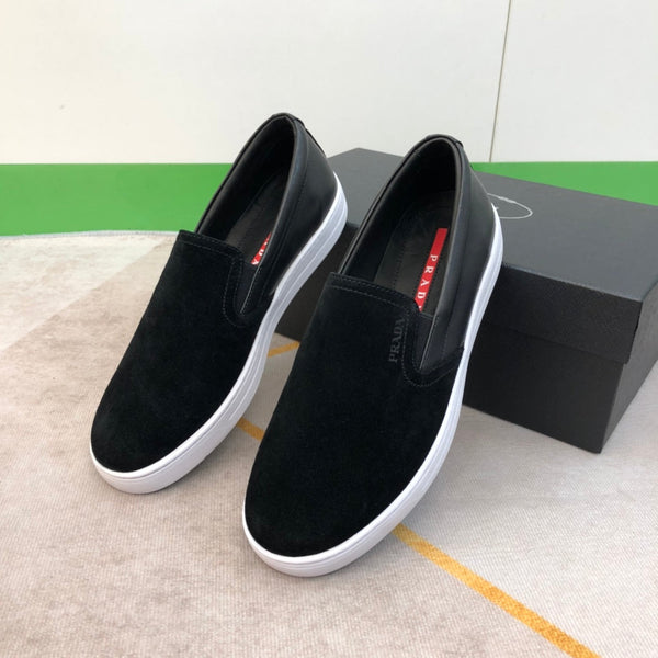 PRA LOAFER IN BLACK SUEDE AND CALFSKIN