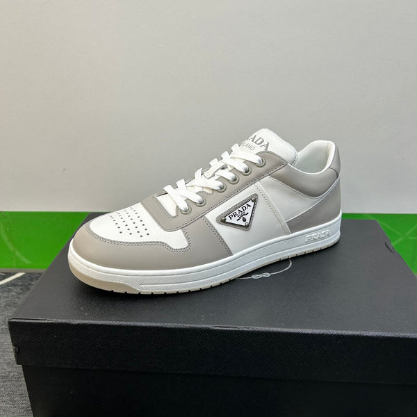 PRA DOWNTOWN WHITE MIX GREY LEATHER SNEAKER