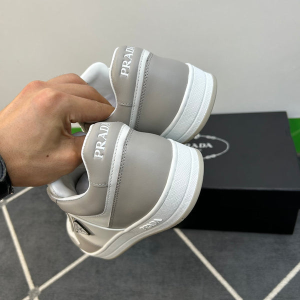 PRA DOWNTOWN WHITE MIX GREY LEATHER SNEAKER