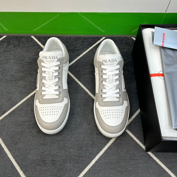 PRA DOWNTOWN WHITE MIX GREY LEATHER SNEAKER