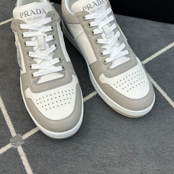 PRA DOWNTOWN WHITE MIX GREY LEATHER SNEAKER