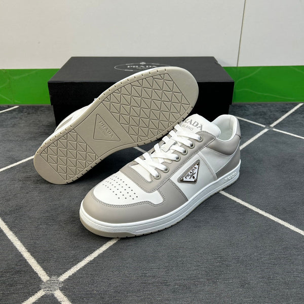 PRA DOWNTOWN WHITE MIX GREY LEATHER SNEAKER
