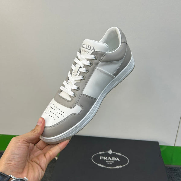 PRA DOWNTOWN WHITE MIX GREY LEATHER SNEAKER