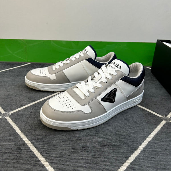 PRA DOWNTOWN WHITE MIX GREY AND BLACK LEATHER SNEAKER