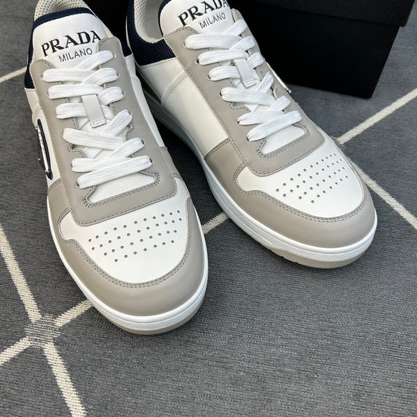 PRA DOWNTOWN WHITE MIX GREY AND BLACK LEATHER SNEAKER