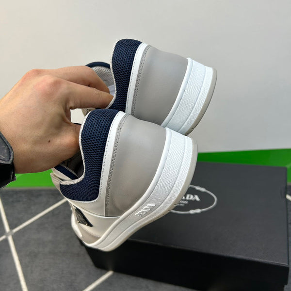 PRA DOWNTOWN WHITE MIX GREY AND BLACK LEATHER SNEAKER