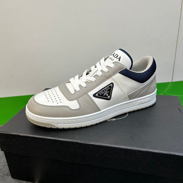 PRA DOWNTOWN WHITE MIX GREY AND BLACK LEATHER SNEAKER