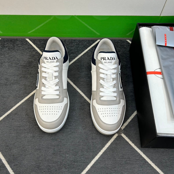 PRA DOWNTOWN WHITE MIX GREY AND BLACK LEATHER SNEAKER