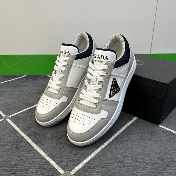 PRA DOWNTOWN WHITE MIX GREY AND BLACK LEATHER SNEAKER