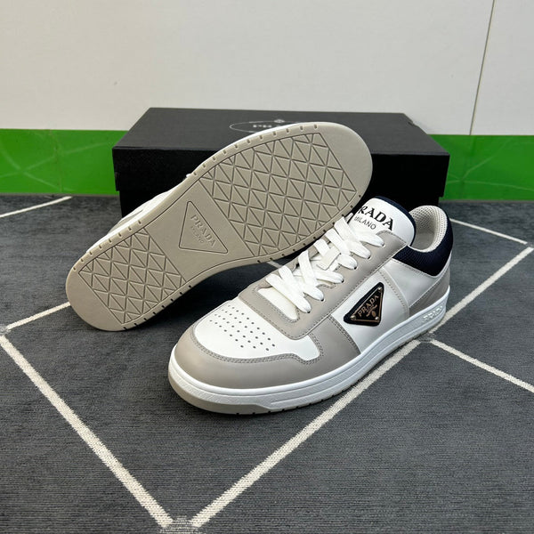 PRA DOWNTOWN WHITE MIX GREY AND BLACK LEATHER SNEAKER