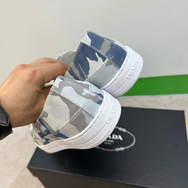 PRA LOAFER IN CAMO PATTERN LIGHT BLUE SUEDE