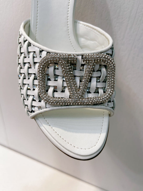 VT High Heeled Sandals White Sheepskin 292788