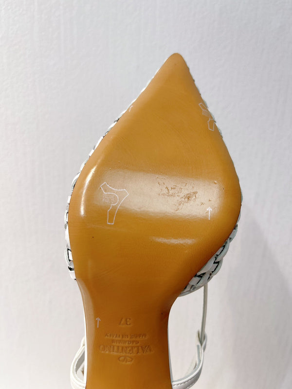 VT High Heeled Slingbacks White Sheepskin 292800