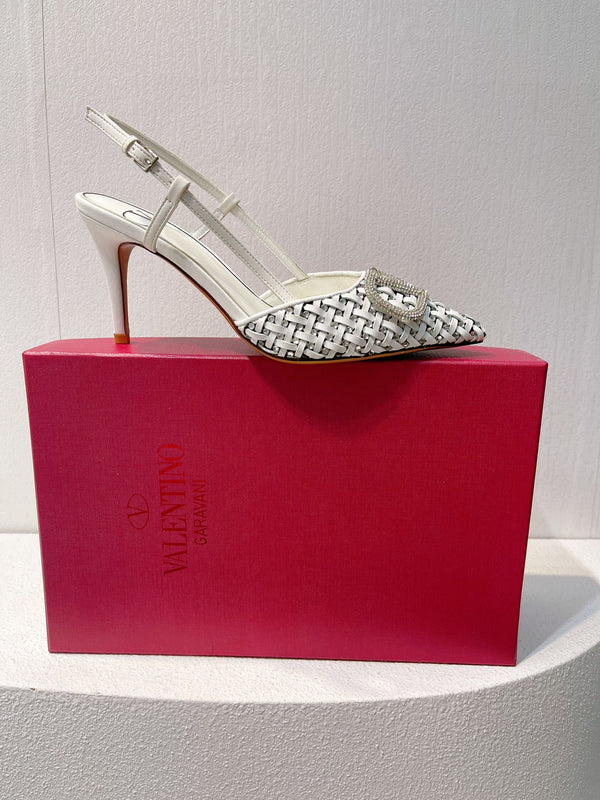 VT High Heeled Slingbacks White Sheepskin 292800