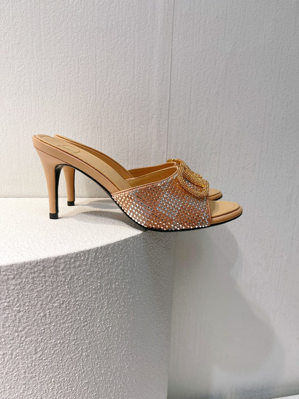 VT High Heeled Sandals Marigold Sheepskin 292833