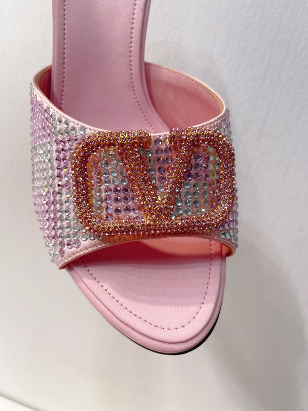 VT High Heeled Sandals Pink Sheepskin 292834