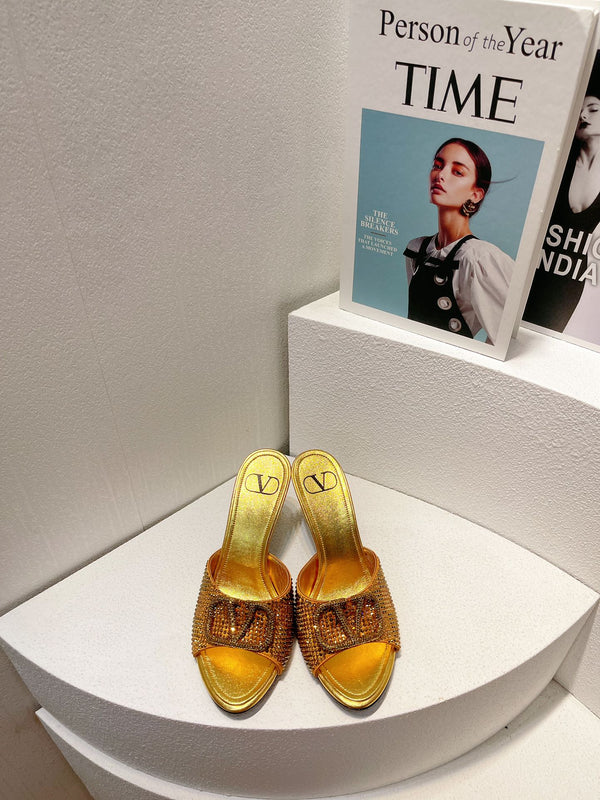 VT High Heeled Sandals Gold Sheepskin 292843