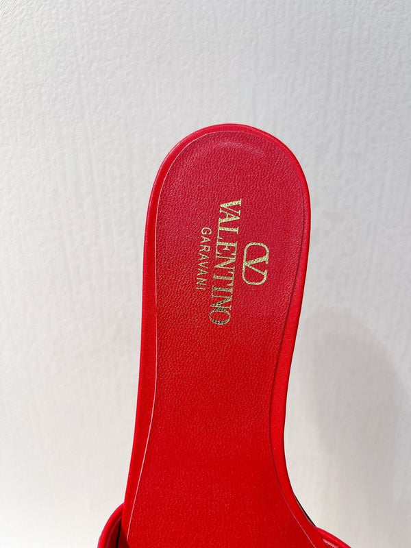 VT Moon Slides in Leather Red Cowhide 292859