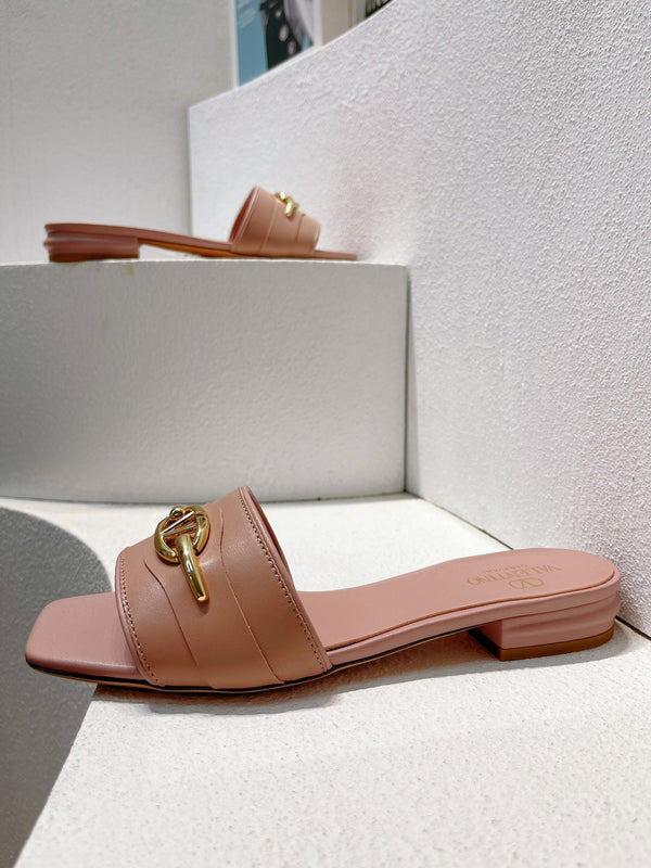 VT Moon Slides in Leather Pink Cowhide 292860