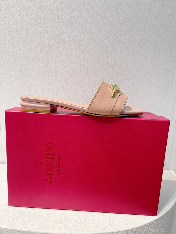 VT Moon Slides in Leather Pink Cowhide 292860