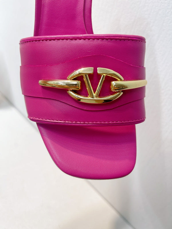 VT Leather Mules Pink Cowhide 292876