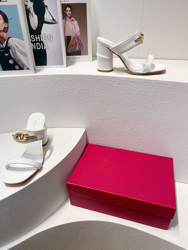 VT Heeled Sandal White Cowhide 292878