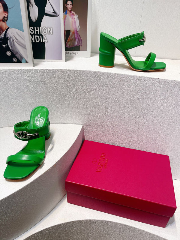 VT Heeled Sandal Green Cowhide 292880