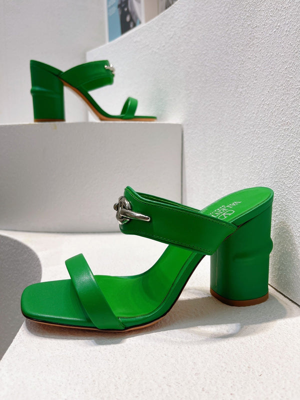 VT Heeled Sandal Green Cowhide 292880