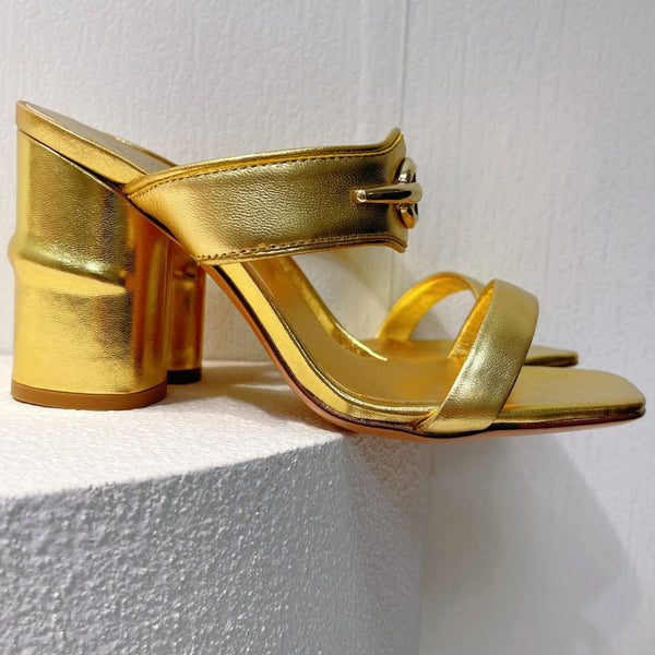 VT Heeled Sandal Gold Cowhide 292882