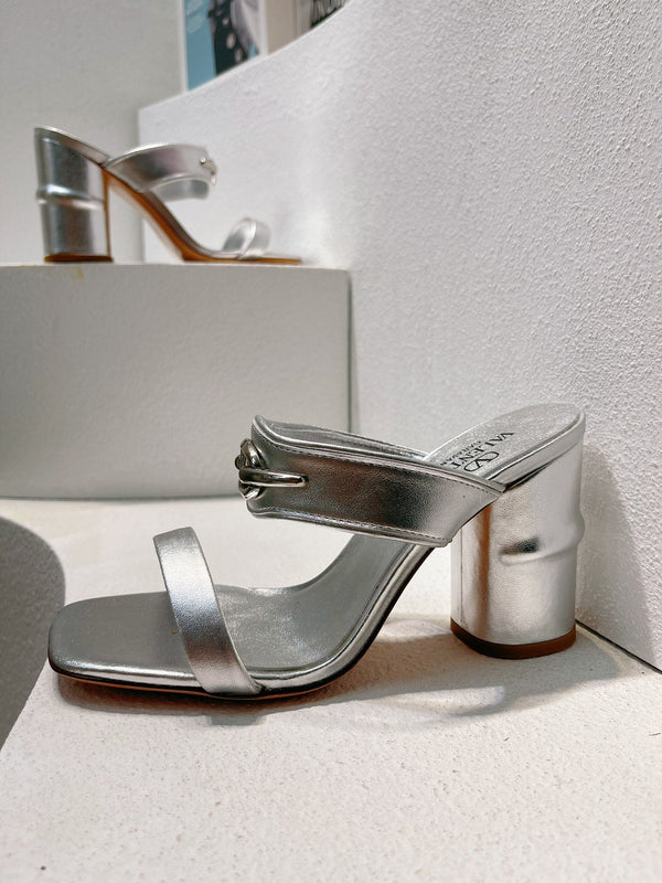 VT Heeled Sandal Silver Cowhide 292883