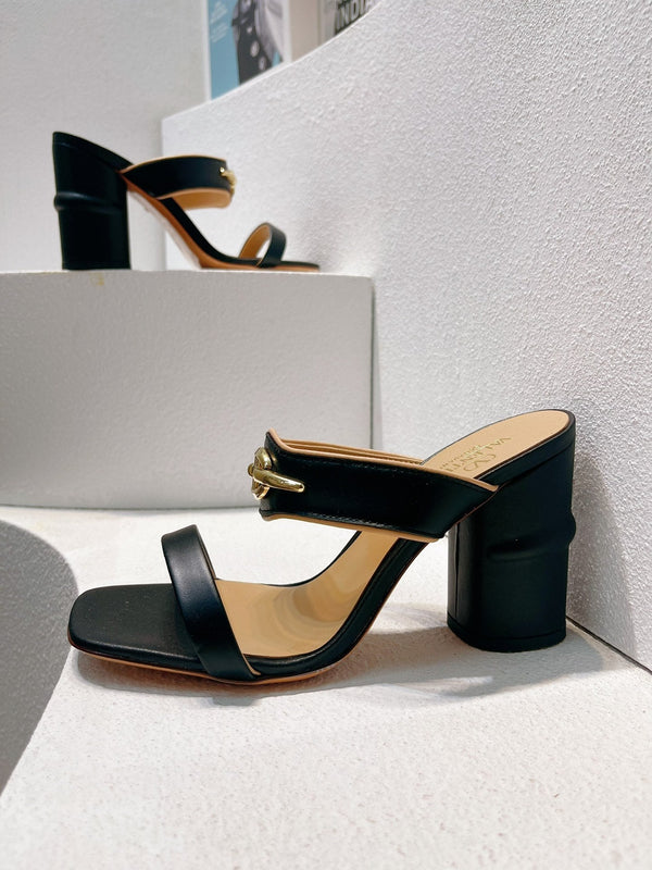 VT Heeled Sandal Black Cowhide 292885