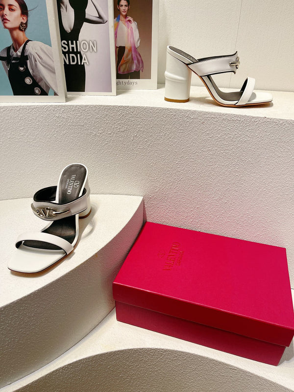 VT Heeled Sandal White Cowhide 292886